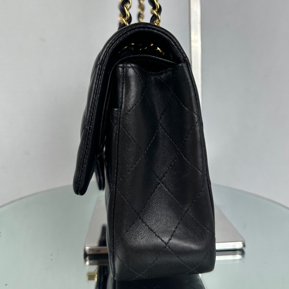 Chanel Medium Classic Double Flap Bag Black Lambskin 24KT Plated - Picture 3 of 13